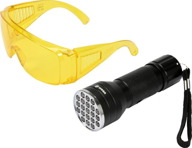 Set uv-taschenlampe 21 leds und brille 82756 vorel
