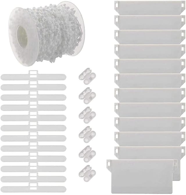 Aougo - Reparatursatz für Vertikaljalousien, Zubehör für Vertikaljalousien, Kunststoff-Kettenverbinder, obere Verbinder, 89-mm-Aufhänger,