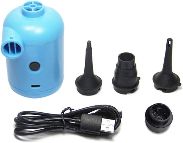 Aougo - N/y Elektrische Luftpumpe Für Aufblasbare Schwimmbäder, Schnelle Aufblaspumpe Mit 3 Düsen, Tragbare Usb-lade-inflator- Und Deflatorpumpe Für Luftmatratzen-boote
