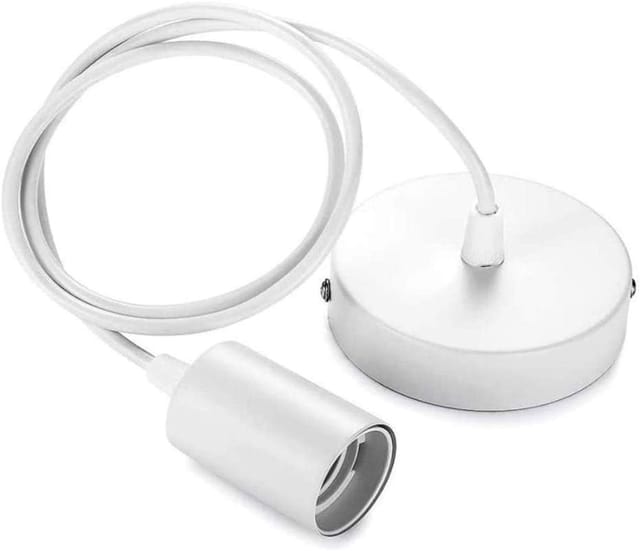 Hängende Kunststofffassung Aus Metall, Hängelampe Mit Verstellbarem Kabel Für E27-sockel, Weiße Hängelampenfassung E27, Küche, Schlafzimmer, Wohnzimmer, Café, Esszimmer, Restaurant, Deckenlampen [ener