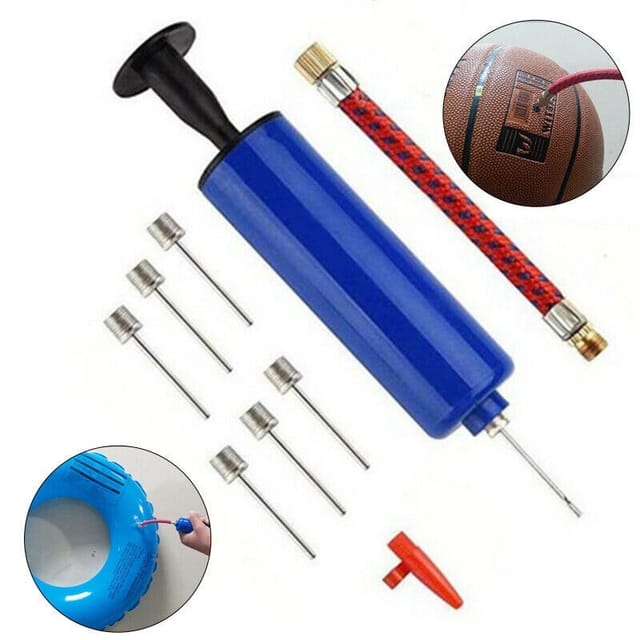 Aougo - Ballpumpe, 10 Stück Ballpumpe mit Nadel + flexiblem Schlauch + Ballpumpenventil-Adapter für Basketball, Fußball, Volleyball, Rugby, Handball