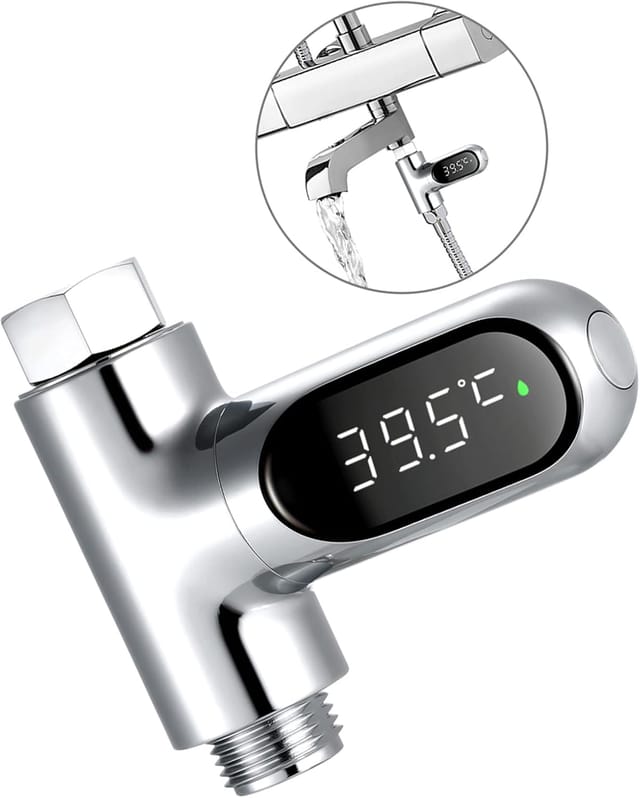 LED-Digital-Duschtemperaturanzeige, Wasserthermometer, Thermometer 0100 ℃, Wasserthermometer für Badezimmer, Küche, Thermometer-Tester
