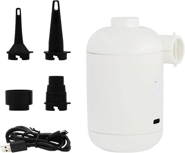 Aougo - 1 Stück Mini-Luftpumpe für Schlauchboote – elektrische tragbare Luftmatratzenpumpe Mini-USB-Luftpumpe, kabellose Aufblas- und