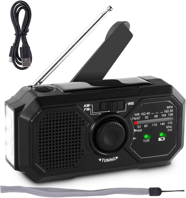 Kurbelradio Solarlade-Handkurbel-Stromerzeugungsradio, aufziehbares Solarradio für das Überleben beim Camping im Freien