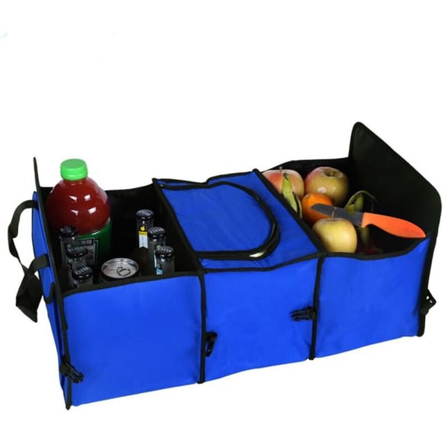 Faltbarer, robuster und multifunktionaler Oxford-Stoff-Organizer für Auto, für Reisen, Urlaub, Camping (blau)