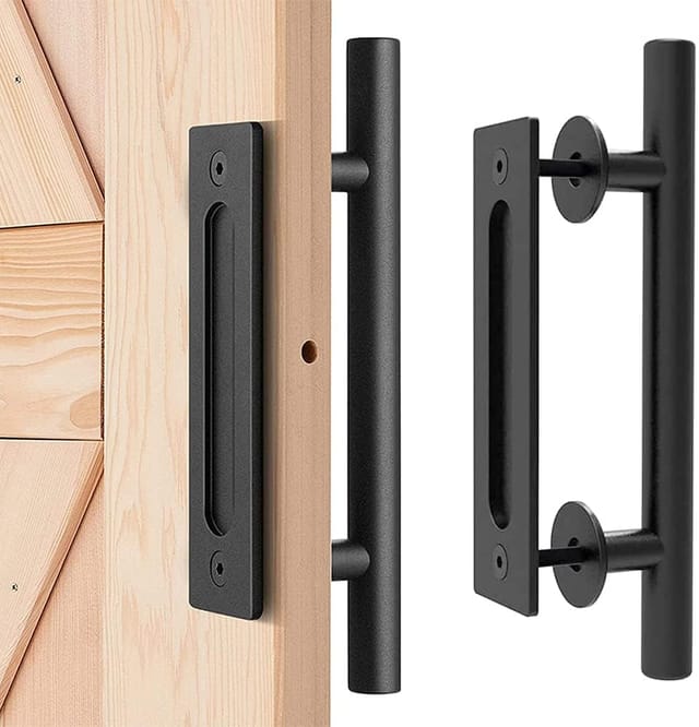 Aougo - Scheunentürgriff, Schiebetürgriff, robuster Scheunentürgriff, Zuggriff für Garage, Türzuggriff, Schiebetürgriff, für Pulver
