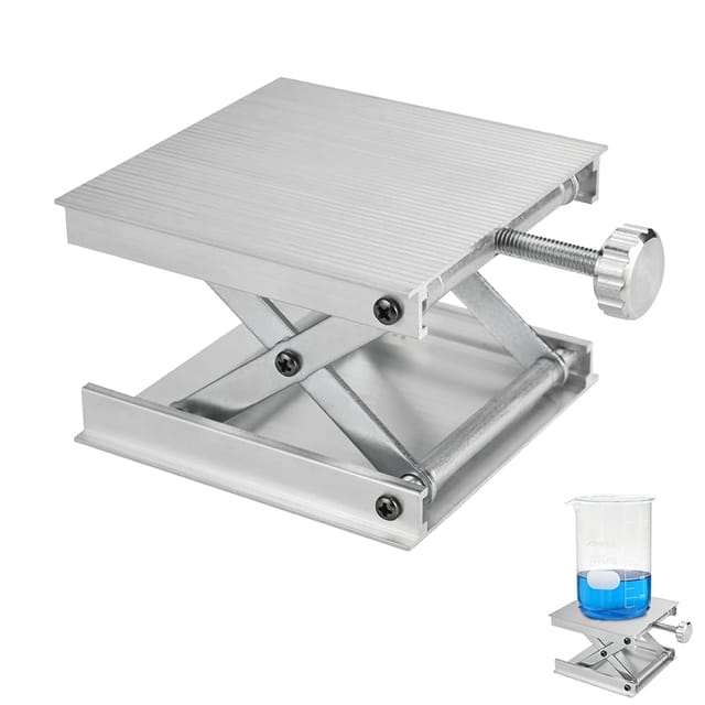 Aougo - Hebebühnenunterstützung aus Aluminiumlegierung, Labor-Hebetische, 9 x 9 x 2,5 cm, verstellbare Labor-Hebebühne für Labore für biochemische