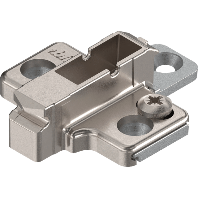 Clip Montageplatte, kreuz, 6 mm, Zink, Systemschrauben, hv: 2-teilig, vernickelt 2 Stk - Blum
