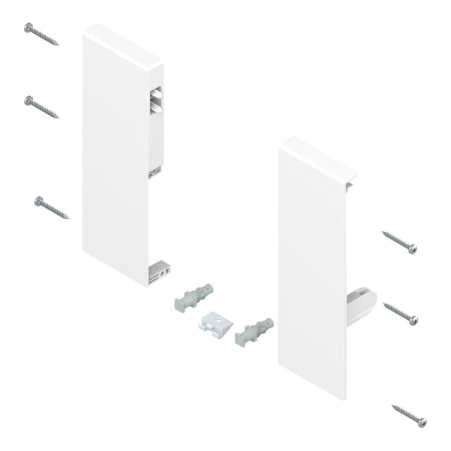 Tandembox Fronthalter, Höhe c, für Innenauszug mit 1-fach Reling, links/rechts, für tandembox antaro, seidenweiss 2 Stk - Blum