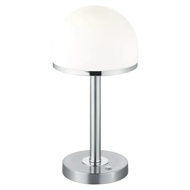 Defibrico - led Tischleuchte berlin Silber mit Glas Lampenschirm dimmbar, Höhe 39cm