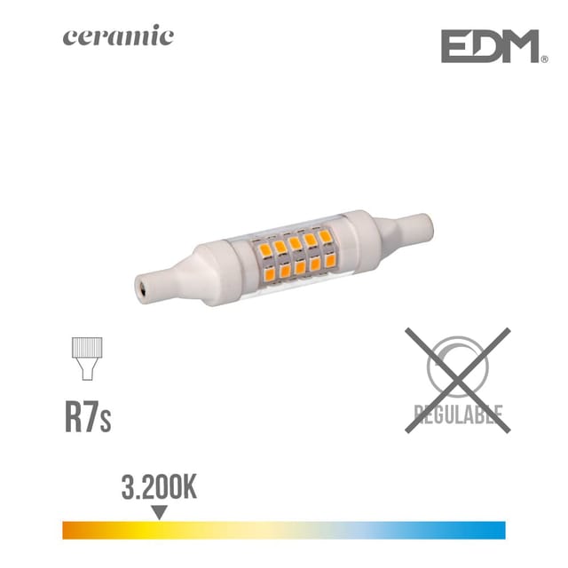 Lineare EDM-LED-Glühbirne 78 mm R7S 5,5 W 720 lm 3000 K warmes Licht Ø1,6 x 7,8 cm