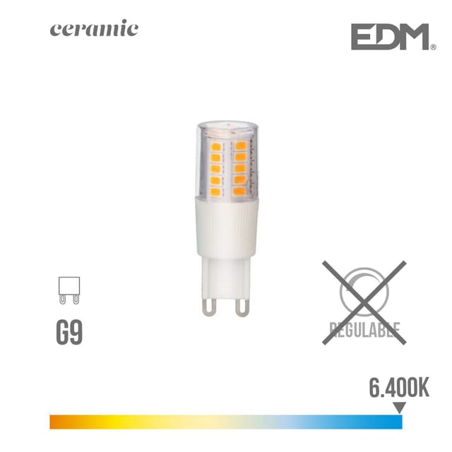 EDM - led Glühbirne G9 5,5 w 700 lm 6400 k Kaltlicht-Keramiksockel Ø18 x 54 mm
