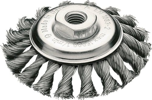 Lessmann Kegelbürste Stahldraht 100x12mm gezopft 0,5mm
