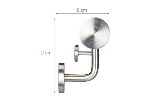 Handlauf Aluminium, rund, Treppengeländer innen, außen, Eiche-Optik, 100 cm, ø 42mm, mit Wandhalterung, braun - Relaxdays