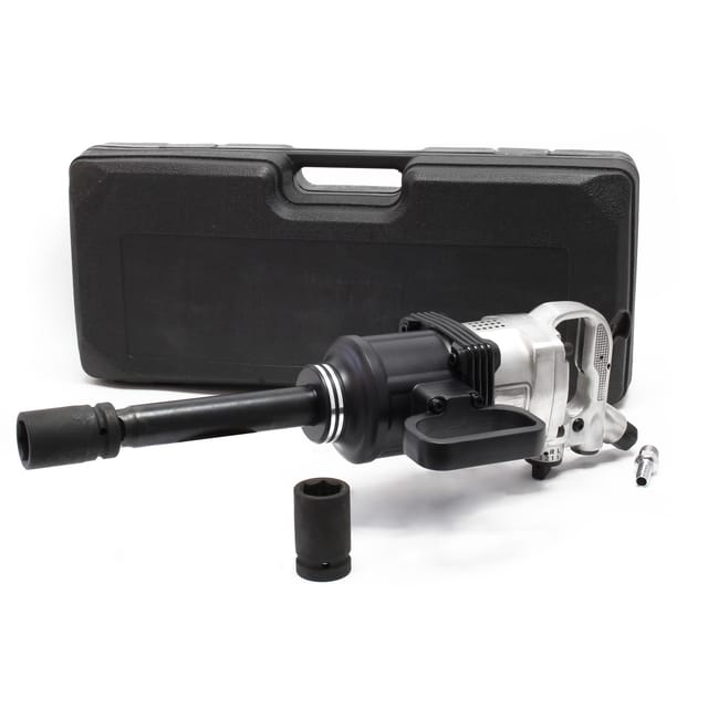 Wiltec - Druckluft Schlagschrauber 25,4mm (1 Zoll) mit Stecknüssen & montierbaren Griff