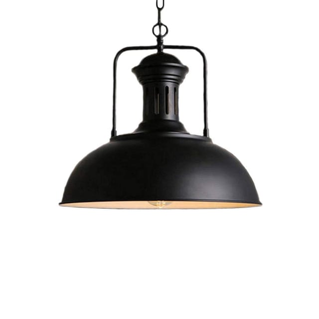 Pendelleuchte E27 Industrielle Hängelampe Ø33cm Vintage Hängeleuchte für Wohnzimmer, Küche, Restaurant, Café, Bar (Schwarz)
