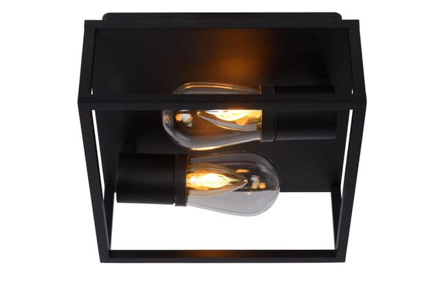 Carlyn - Deckenleuchte Badezimmer - 2xE14 - IP54 - Schwarz - Lucide