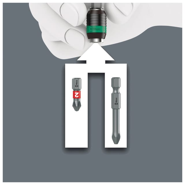 Bithalter Rapidaptor 1/4 für 1/4 Bits Magnet 75mm Wera