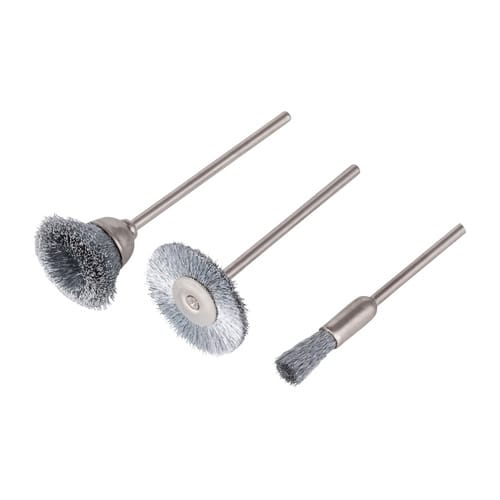Stahldraht-Minibürsten-Set 3-teilig 2114000 3 St. - Wolfcraft