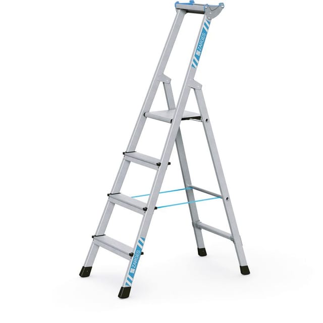 Zarges genietete Stehleiter, eloxiert XLstep S 4 Stufen