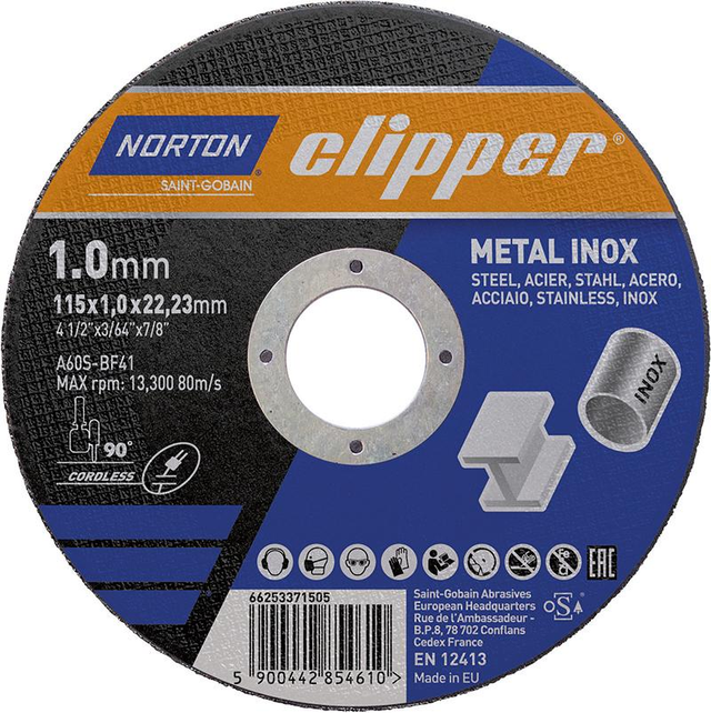 FP - Trennscheibe D115x1,0mm Typ 41 Metall-Inox 13300 min-1 Bohrung 22,23 mm