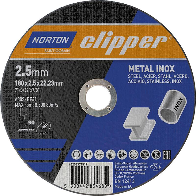 FP - Trennscheibe D180x2,5mm Typ 41 Metall-Inox Bohrung 22,23 mm