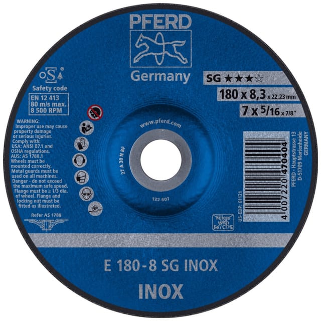 FP - Schruppscheibe gekröpft für V2A A30NSG 178-8,3mm pferd