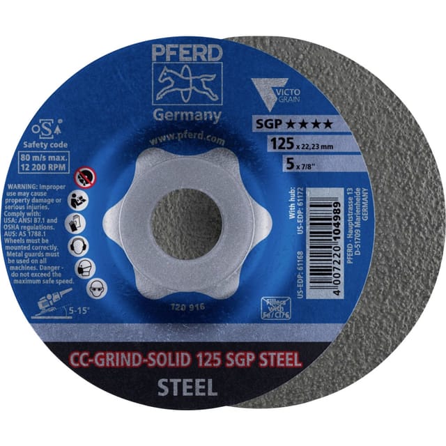 Schleifscheibe CC-Grind Solid SGP STEEL 125mm PFERD