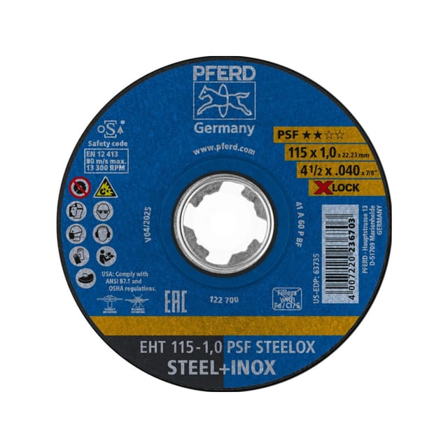 Trennscheibe psf x-lock steelox 115x1mm Pferd