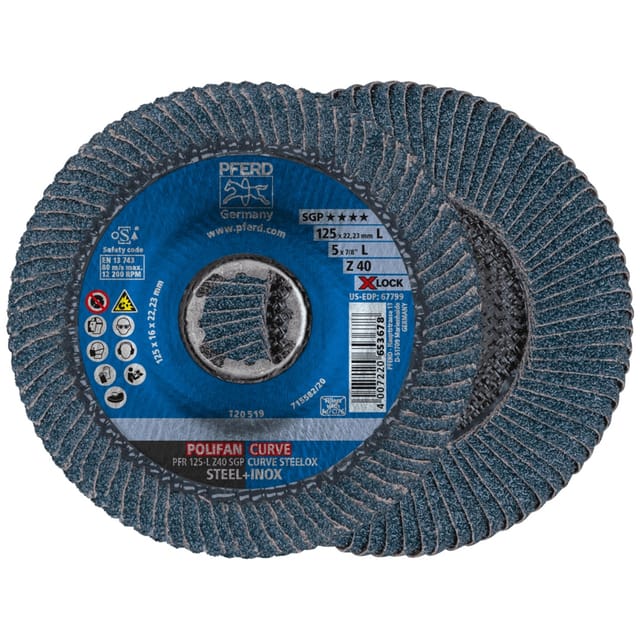 FP - Fächerschleifscheibe x-lock sgp-curve 125mm l K40 Pferd