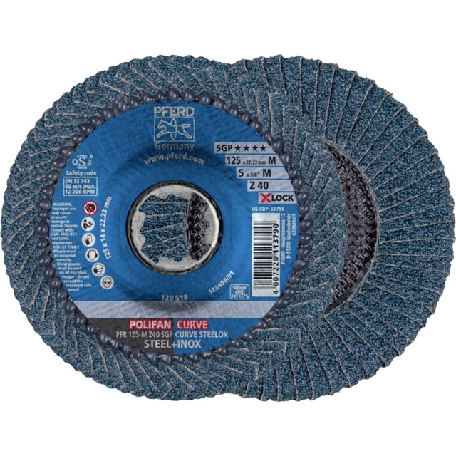 FP - Fächerschleifscheibe x-lock sgp-curve 125mm mittel K40 Pferd