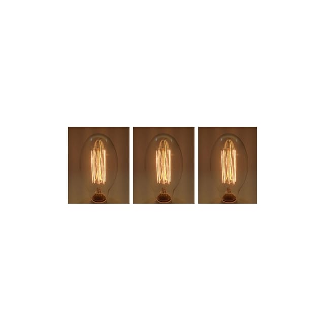 Satz von 3 Vintage Glühbirne Edison E27 BT75 2