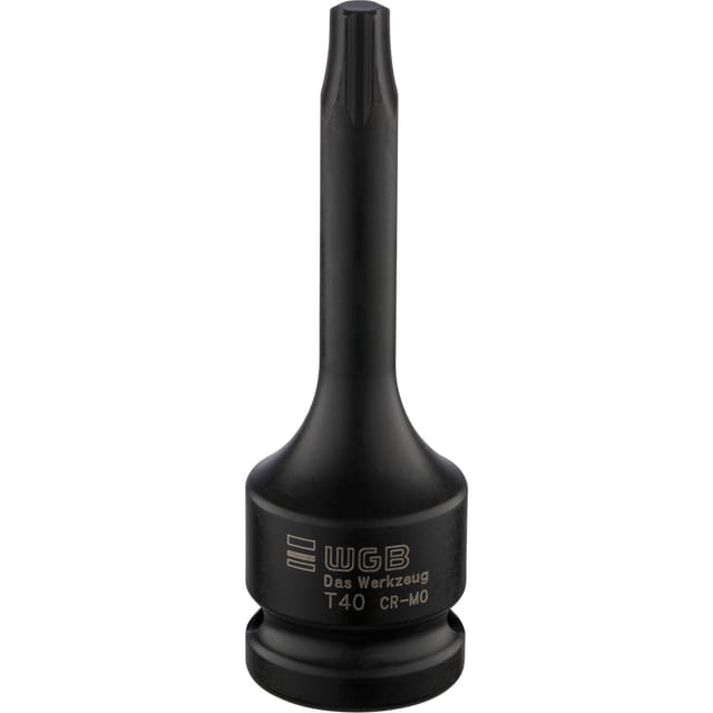WGB - Steckschlüssel Torx 40 - Kraft Steckschlüssel mit 1/2 Zoll vierkant, TX40 schwarz