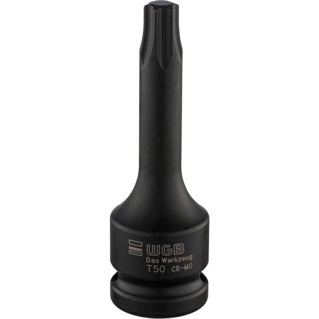 WGB - Steckschlüssel Torx 50 - Kraft Steckschlüssel mit 1/2 Zoll vierkant, TX50 schwarz