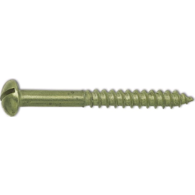 DIN96 1.6 x 12 Messing blank Holzschraube Halbrundkopf mit Schlitz