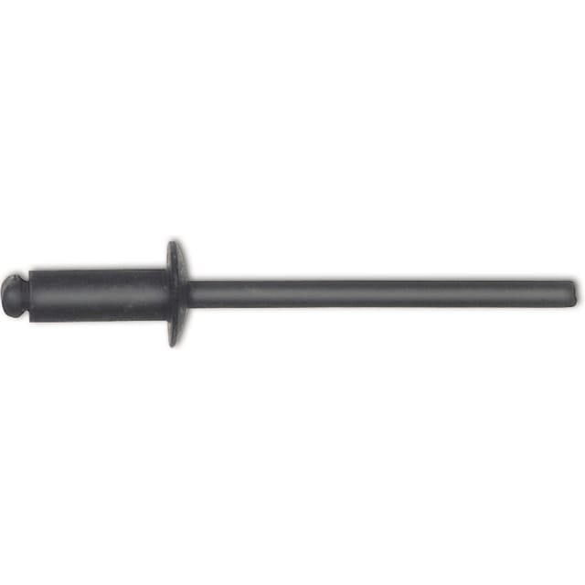 Vasalat - ISO15977 Blindniete Flachrundkopf 3.2x 6 Aluminium mit Stahldorn RAL9005 schwarz
