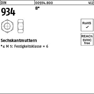 Sechskantmutter DIN 934 M 6 8