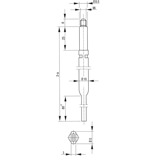 BKS - Treibriegelstange 9006, 966 mm, für Planet Türdichter, unten, verzinkt