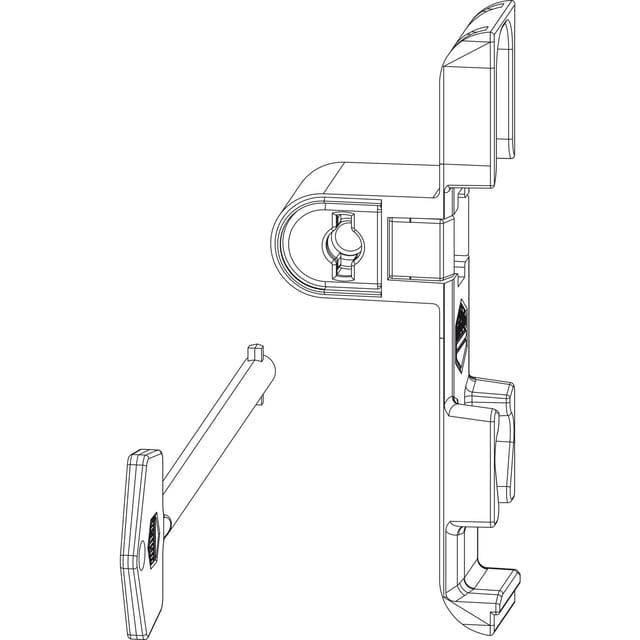 Maco - Drehsperre verdeckt 4 mm Falzluft, Versatz 9 mm, sperrbar, silber (10759)