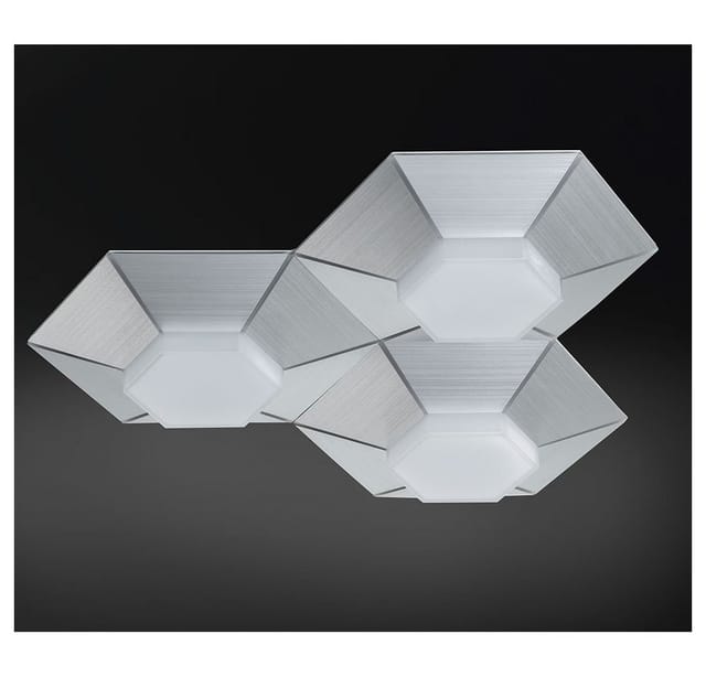 Deckenleuchte dimmbar über Wandschalter led Deckenlampe Wohnzimmer, Aluminium gebürstet, 15W 1200lm warmweiß, LxH 40x8,5 cm Wofi 9165.03.63.9000