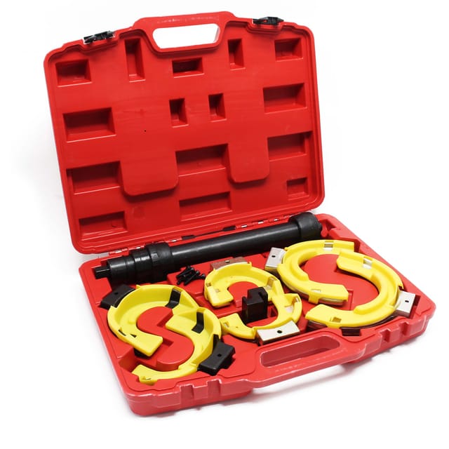 Wiltec Universal Federspanner Set für MacPherson Federbeine, Spannkraft ca. 1000 kg, Feder Montage für viele Automarken, Tuning Satz