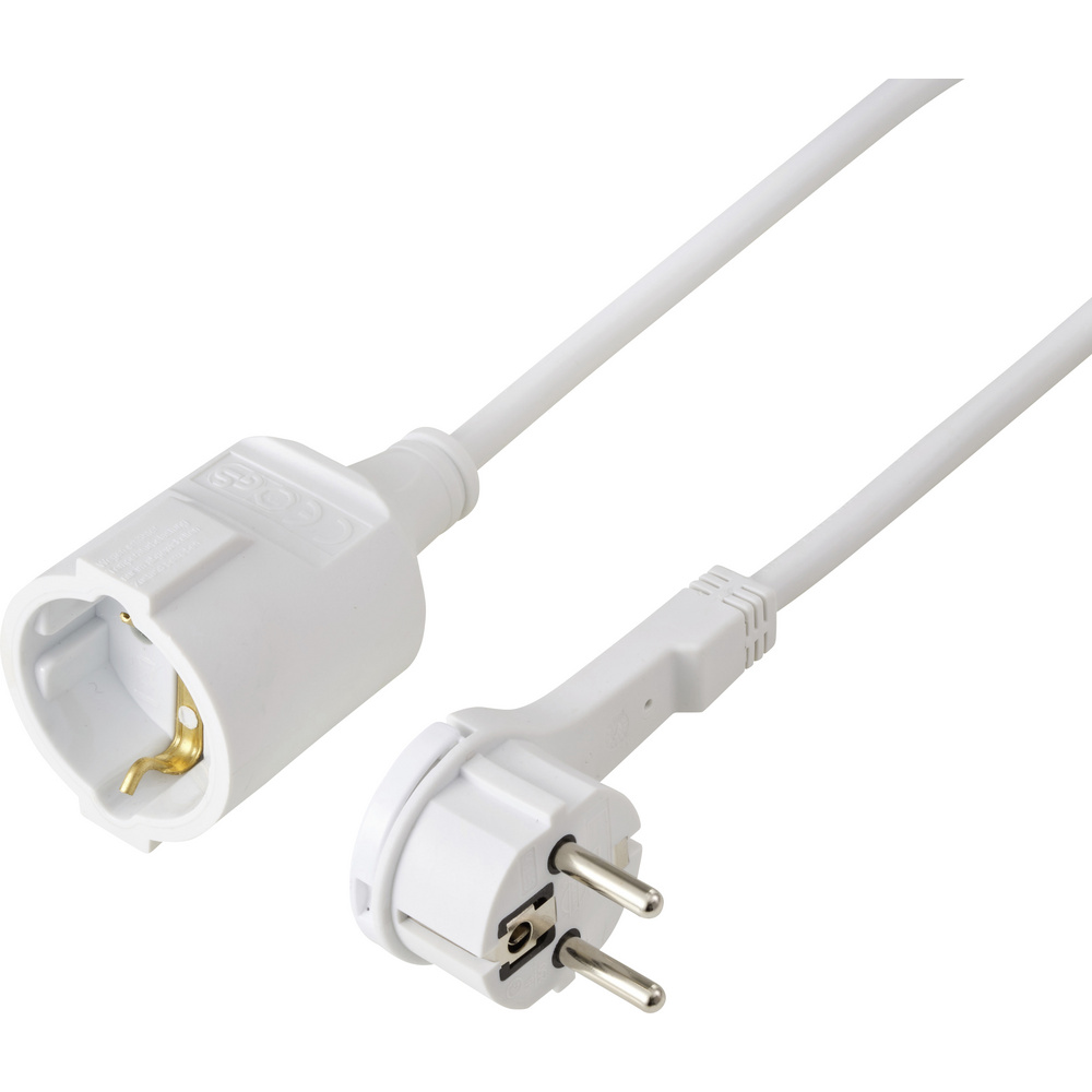 Sygonix Sy-7170030 Strom Verlängerungskabel 16 A Weiß 2.00 M H05vv-f 3g 1,5 Mm²