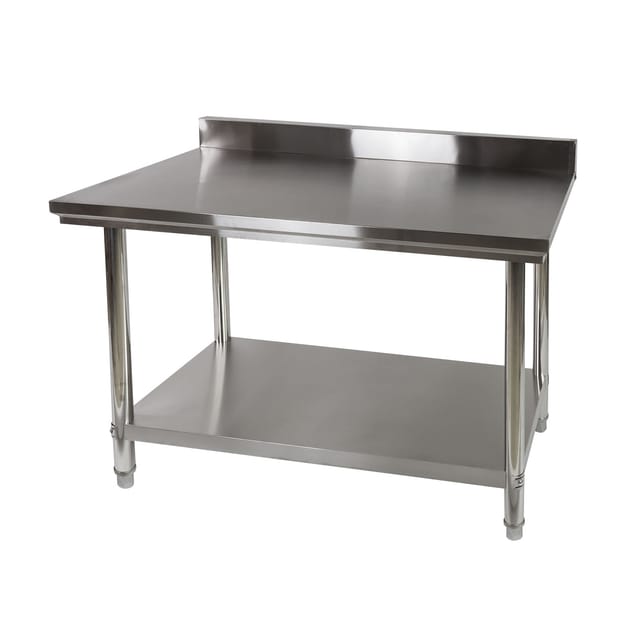 Dema - Edelstahl Arbeitstisch 120x60x96/97,5 cm Gastrotisch Küchentisch Küche Outdoor