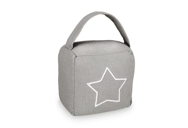 Relaxdays - 2 x Türstopper Sack, moderner Türsack in Vintage Design, Boden, Stofftürstopper mit Griff, hbt: 18,5 x 14 x 10 cm, grau