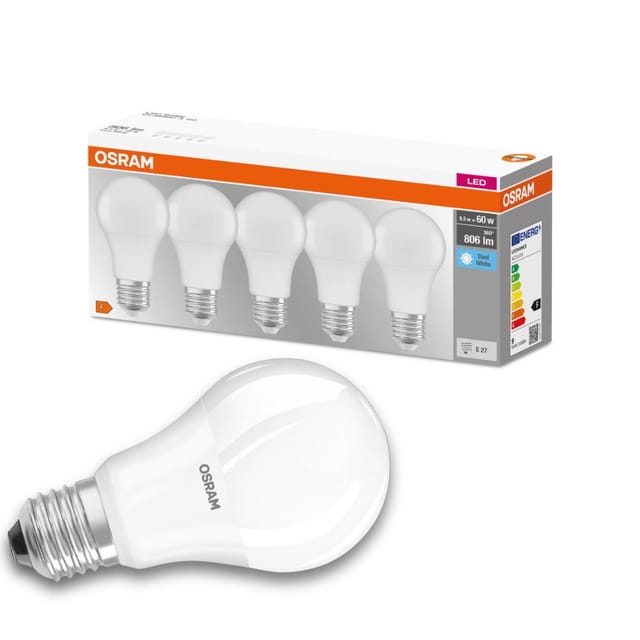 Osram - homelighting 4058075152632 led eek f (a - g) E27 Glühlampenform 8.5 w = 60 w Kaltweiß (ø x l)