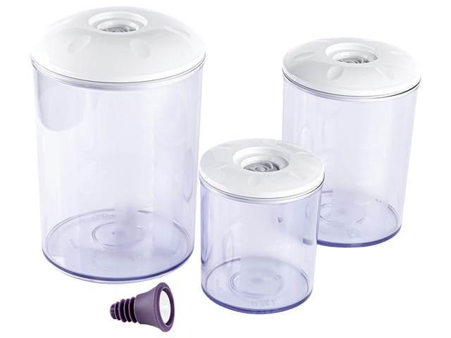 Magic Vac - magicvac Vakuumbehälter, 3er Set, 0,75/1,5/3 l, mit Deckel