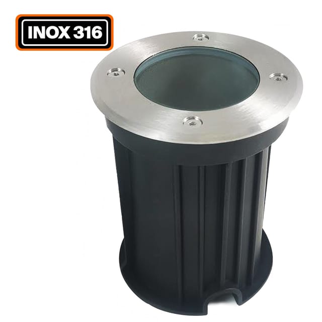 Bodeneinbaustrahler Rund Edelstahl 316 Eterieur IP65 GU10