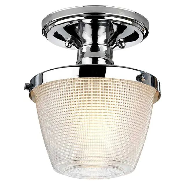Elstead - Dublin 1 Leichte Semi-Flush-Halterung, Chrom poliert, IP44, E27