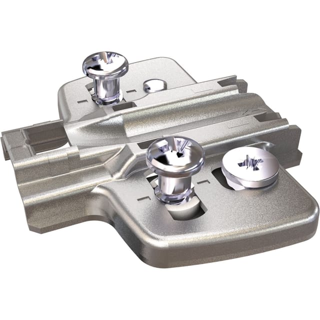 Hettich - Exzenter Kreuzmontageplatte, Systemschraube, Distanz 0 mm