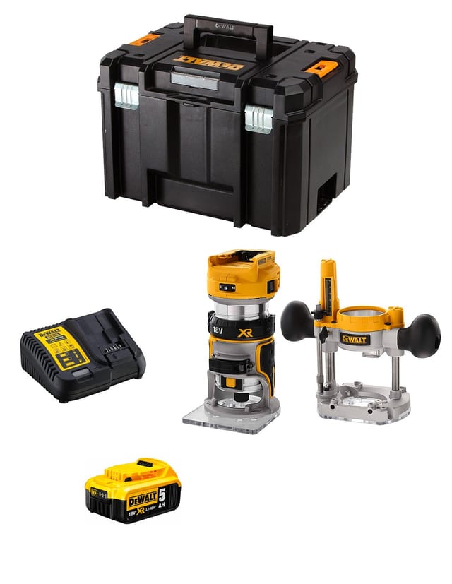 Kombifräse DeWALT DCW604P1T (1 x 5,0 Ah + DCB115 + TSTAK VI)